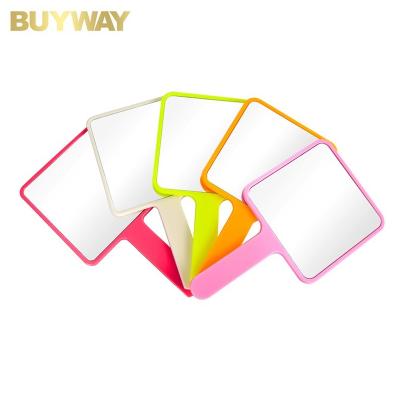 China Pocket Mini Makeup Mirror Customized Logo Portable Square Shaped Hand Shaped Hand Mirror For Girl Make Up for sale