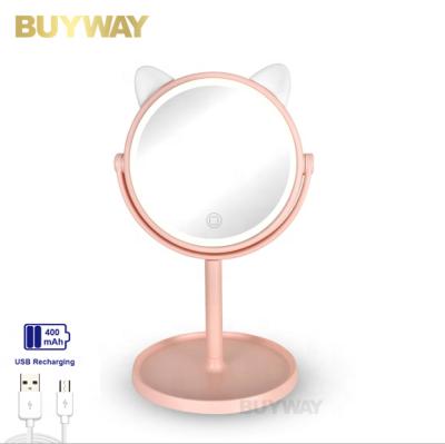 China Amazon Hot Selling Lighted Portable Compact Led Lighted Makeup Vanity Cosmetic Mirror for sale