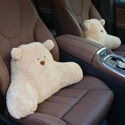 China Cute Plush Lumbar Bear Cushion Cushion Car Seat Lumbar Support Pillow Office Lumbar Support Pillow Car Lumbar Backrest for sale