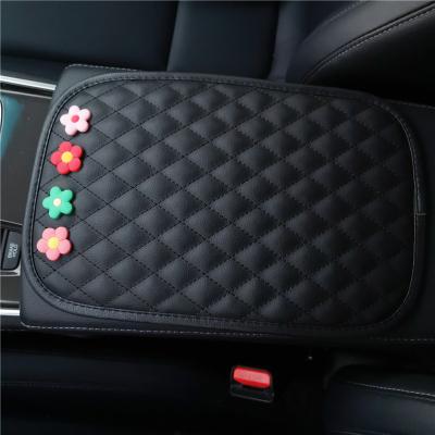 China Universal Interior Auto Armrests Cute Mats Leather Storage Box Pads Car Cushion Cover Armrest Dustproof Protector Waterproof for sale