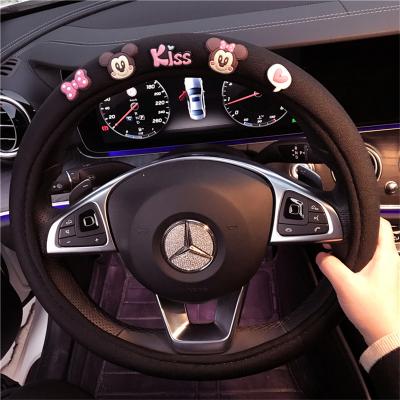 China Cute Cute Anime Steering Wheel Cover Braid On Wheel Cover Car Auto Accessories Steering Automotive Interior Accessories for sale