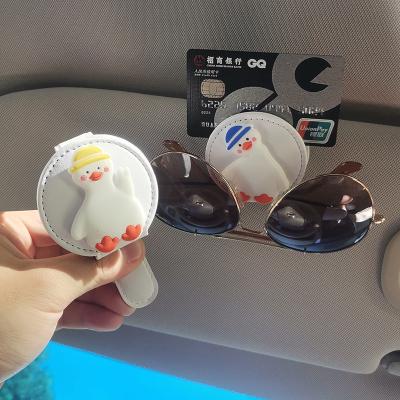 China Cute Leather Mini Sunglass Fastener Ticket Car Storage Clip For BMW Car Vehicle Sun Visor Monocle Holder Interior Accessory for sale