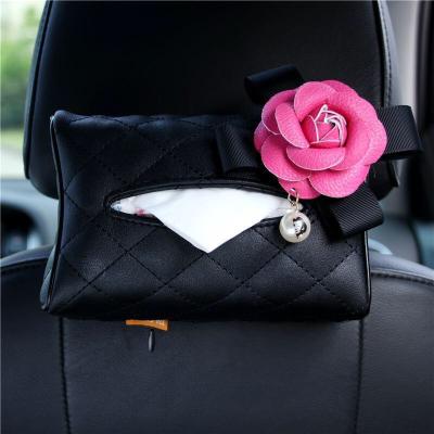 China Cute Car Tissue Box Sun Visor Holder Car Supplies Decoration Accessories Backseat Towel Paper Towel Storage Bag for sale