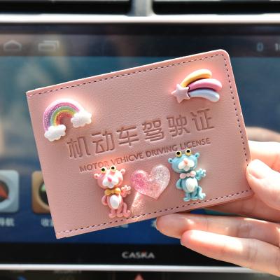 China Cute Mini Leather Wallet Hand Wallet Lady Credit Card Holder Business Card Cover Driver's License Cover Ultra-thin Short Zero Holder for sale