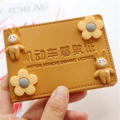 China Cartoon PU Leather Women Driver License Bag Purse Cute Leather Auto Credit Cards Holder Business Driving Documents Protective Case for sale