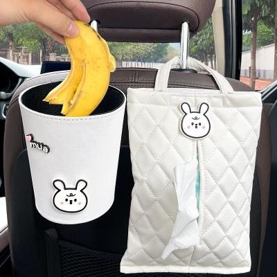 China Cute Tissue Box Car Napkin Tissue Paper Holder Car Styling Portable Paper Holder Towel Case Package Car Hanging Trash Can for sale