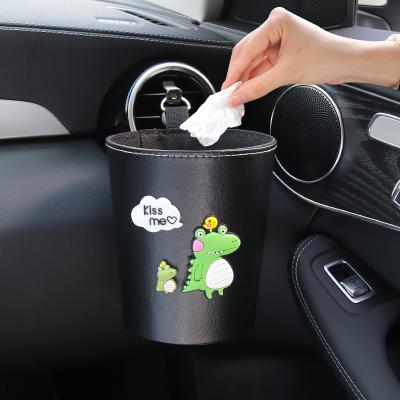 China Cute Car Trash Can Organizer Storage Bag Car Dust Bin Dust Bin Holder Auto Interior Auto Accessories for sale