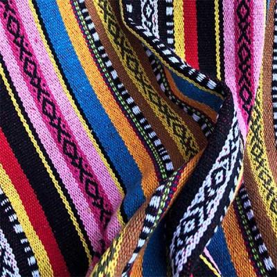 China Loose Clothes Jacquard Woven Fabric 7s 340gsm Free Stripe Pattern Fabric for sale