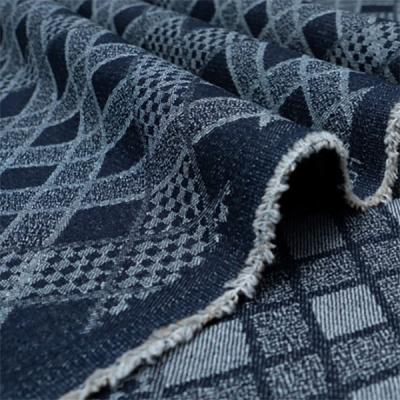 China Denim Office Wear Fabric Double Wire Mesh Pattern 9.6Oz Weave 170cm Width for sale