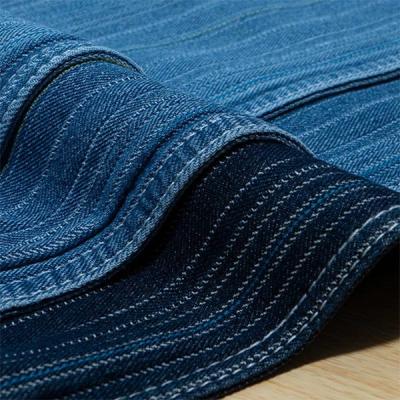 China Strip Jacquard Denim Office Wear Fabric 9.1OZ 10X10 108×56 Figure Flattering for sale