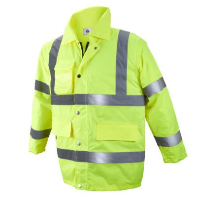 China 100% Polyester Coating Ready Made Garments High Visibility Jackets 2XL 3XL for sale