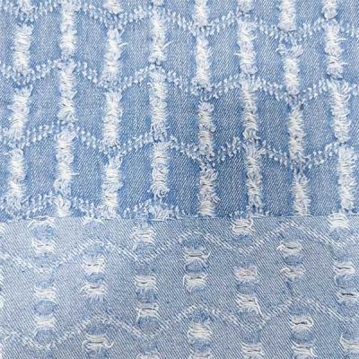 China Jacquardwebstuhl-Kleidungs-Gewebe-Twill 10s 330gsm wusch glänzender Denim-Gewebe zu verkaufen