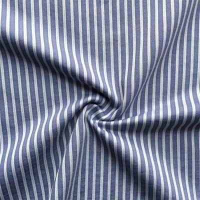 Chine 80s 65 le tissu élastique de polyester du coton 35, 100gsm a barré le débardeur tricotent le tissu à vendre