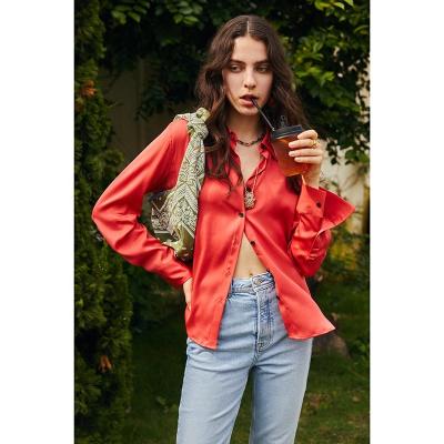 China 2021 Falls New Breathable Pure Silk Blouse Shirt Color Fashion Suzhou Long Sleeve for sale