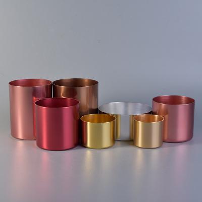 China Home Decoration Metal Candle Container Custom Aluminum Candle Jar for sale