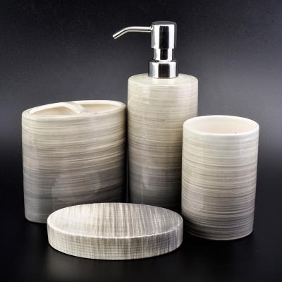 China Bathroom Accessories Wholesaler Viable Hand Painted Ceramic Set for sale