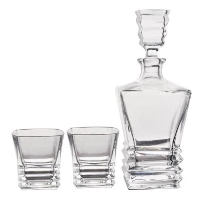 China Square Twist Bottle Glass Decanter Set for sale