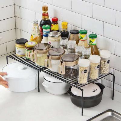 China Iron Shelved Condiment Storage Kitchen Storage Dish Rack Retractable Kitchen Supplies for sale