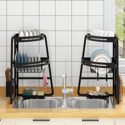 China New stocked kitchen sink set triangular rack asphalt tabletop storage rack stainless steel storage rack for sale