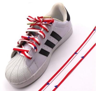 China Mens And Womens Letter Laces Man Sports Laces Flat Flag Color Laces Board Shoes for sale