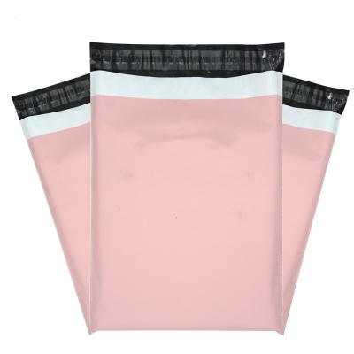 China shoes & Custom Degradable Plastic Garment Bra Plastic Garment Bag Logistics Logo Pink D2W Courier Packaging Bag for sale