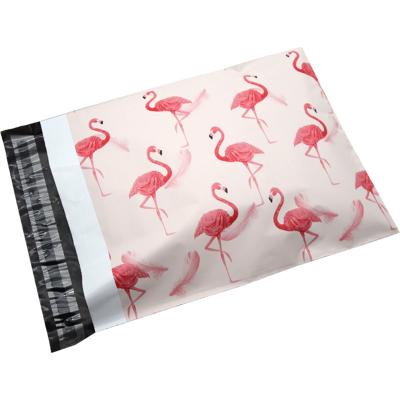 China Custom Pink Flamingo Waterproof Clothing Messenger Bag Waterproof Underwear Packing Mailing Bag Large for sale