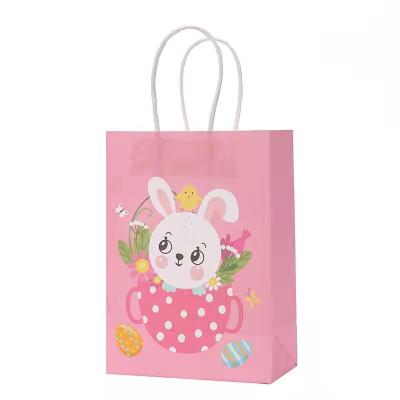 China Recyclable In Stock Easter Gift Cartoon Rabbit Egg Packaging Easter Paper Bags for sale