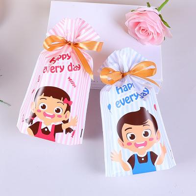 China Small Cute Animal Candy Bag Rabbit Ears Cartoon Pattern Holiday Kids Party Gift Bag With Ribbon Drawstring for sale