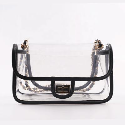 China FS8431 Fashion Small MOQ Women Shoulder Bag Clear Clutch Purse Transparent Handbag for sale