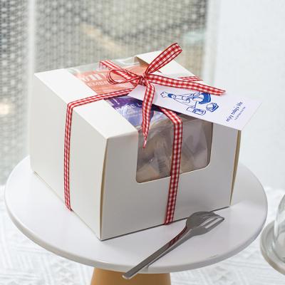 China WUJIANG Cake Packaging Dessert Biscuit Biodegradable Transparent White Baking Paper Box for sale