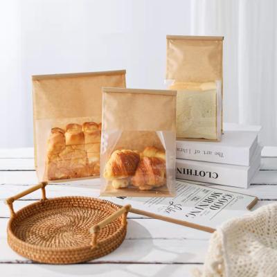 China WUJIANG Biodegradable Craft Paper Yarn Seal Toast Bread Paper Bags Toast Bags With Windows for sale