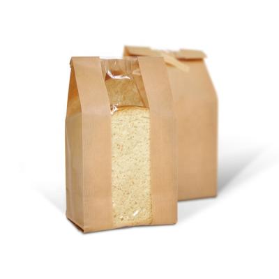 China Recycled Materials Wholesale Cheap Wholesale Carry Bag 40gsm Bread Paper Gift Packaging Bag With Window for sale