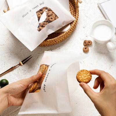 China WUJIANG Self-adhesive Envelope Bags Biodegradable Cotton Paper Biscuit Packaging Bags With Windows for sale