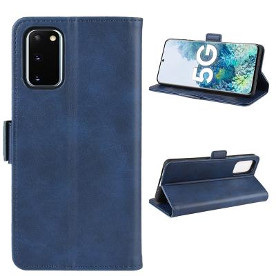 China Anti-fall For Samsung S20 Fe Leather Phone Case Stand Mobile Cover High Quality Cell Phone Leather Phone Case for sale