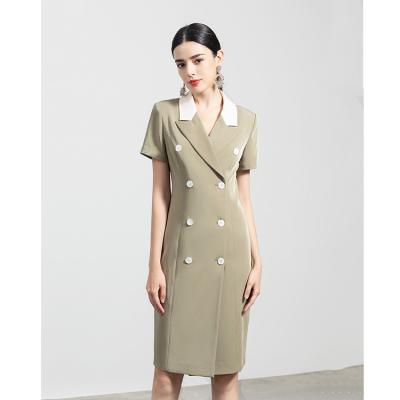 China Latest Wholesale Private Label Lady Office Official Woman Casual Elegant Dress Anti-Static for sale