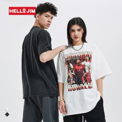 China High Quality Cotton 250g Cotton 250g Anti-Wrinkle Wash T-shirt Manufacturer Summer Streetwear Hip Hop Vintage Wash Luxury T-shirt for sale