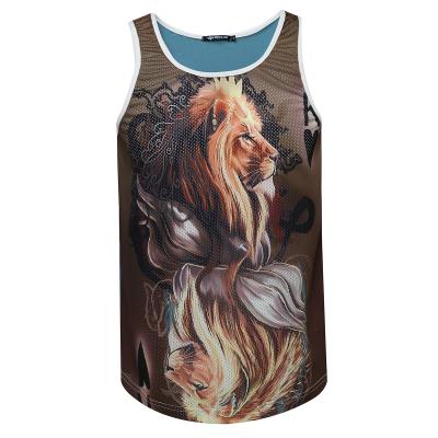 China Anti-pilling 2020 Wholesale Men Mesh Fabric Singlet Custom Tank tops sublimation gym tank top for sale