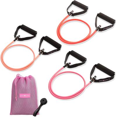 China Durable Kuerfit Tabung Resistensi OEM Resistance Tube Band with Handle Door Anchor and Exercise Guide for sale