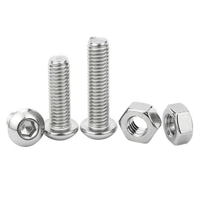 China 201 M2 M3 M4 M5 M6 M8 M10 Stainless Steel Mushroom Head Sems Hex Socket Bolt Round Key Nuts & Bolts for sale