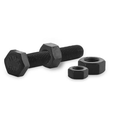 China Black Steel Grade 8.8 Hex Head Combination Screw Bolt Nuts Hex Bolts M6 M8 M10 M12 M16 M20 With Nuts for sale