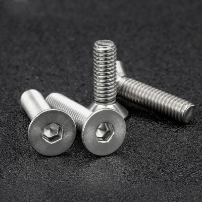 China Flat Head Furniture Screw Hex Socket Head Bolt Countersunk 201 Stainless Steel M3 M4 M5 M6 M8 Through M10 Stainless Steel for sale