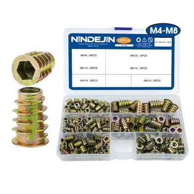 China Heavy industry zinc alloy hexagon furniture head screw M4 M5 M6 M8 outside threaded wood nut insert nut kits for sale