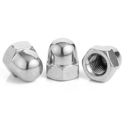 China DIN1587 Heavy Industry 304 Stainless Steel M3 M4 M5 M6 M8 M10 M12 M14 M16 M18 M20 M24 Domed Cap Nut Hex Cap Nut for sale