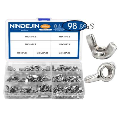 China DIN 315 Stainless Steel Butterfly Wing Nuts Wing Nut Assortment M3 M4 M5 M6 M8 M10 M12 Heavy Industry 304 for sale