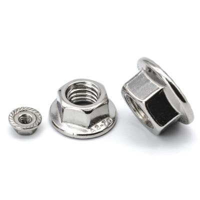 China Heavy Industry 201 Stainless Steel M3 M4 M5 M6 M8 M10 M12 M16 Hex Serrated Flange Nut for sale