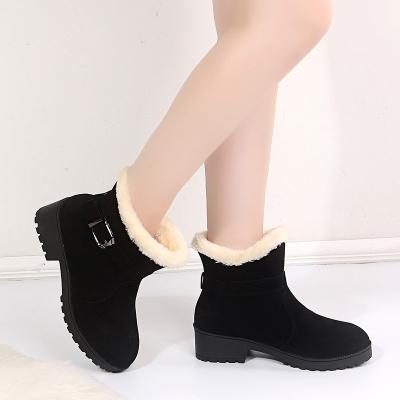 China Latest Design Girls Matte Black Leather Buckle Strap Ankle Boots Women Boots Shoes Quick-drying for sale