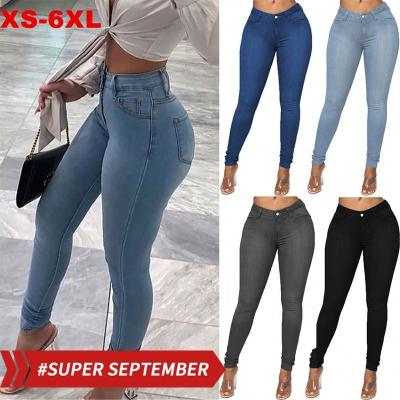 China TR2023 Amazon Hot Sales QUICK DRY New Arrivals Plus Size Jean Women Skinny Pants And Jeans for sale