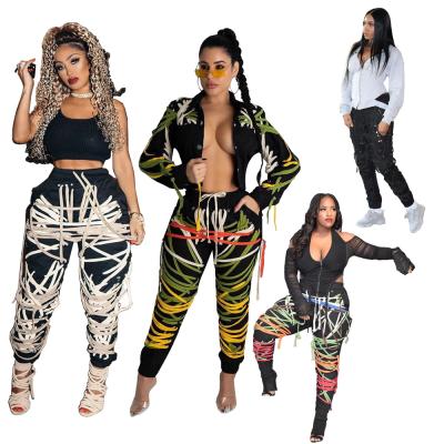 China Wholesale Fashionable High Waist Stylish Outdoor Fashion New Arrivals Women Jogging Pants QUICK DRY Bandage Jogging Pants for sale