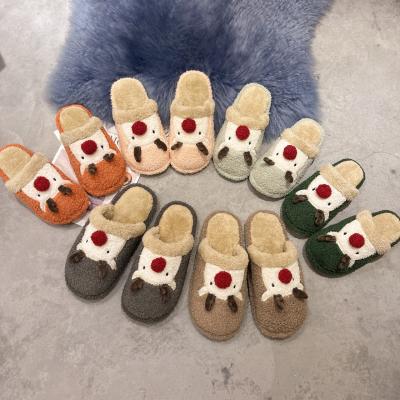 China Wholesale Home Bedroom Cotton Elk Design Christmas New Arrivals Winter Fashion Trend Warm Cute Slippers for sale