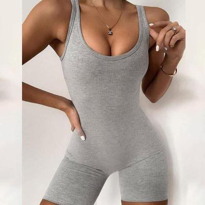 China X01139C Biker shorts romper women summer clothing v-neck playsuits skinny elastic waist viable outfit sleeveless solid female streetwear for sale